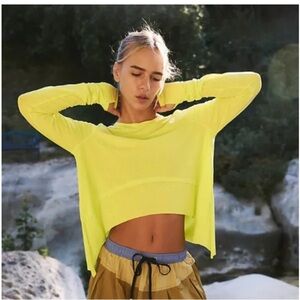 Free people Bright Yellow Cropped shirt